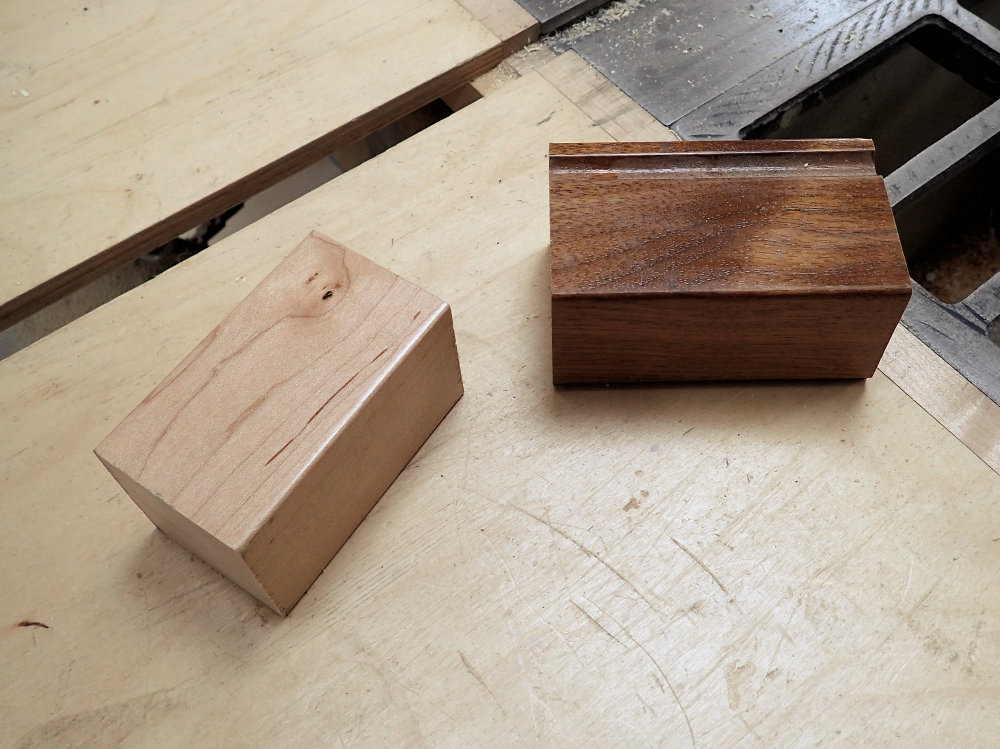 the scraps of maple and walnut I'll use